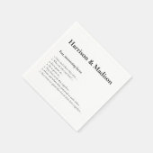 Wedding Serif-namen Couple Fun paper Napkins Servet (Hoek)