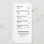 [Wedding Sheet] Wedding Prop Weddenschappen spel Kaart (Achterkant)