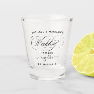 Wedding Shot Glass Favors, persoonlijk huwelijk Glas