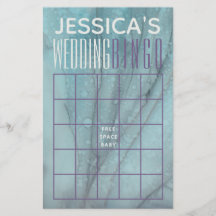 Wedding Shower BINGO Turquoise en Lavenders