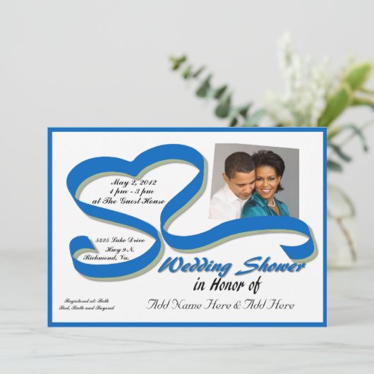 WEDDING SHOWER - INVITATIE KAART (Staand voorkant)