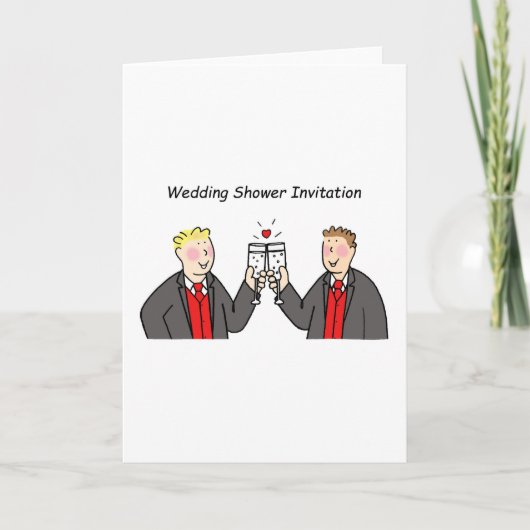 Wedding Shower Invitation for Two Grooms. (Voorkant)