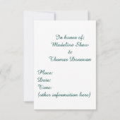 Wedding Shower, Lily of the Valley and Hearts Kaart (Achterkant)