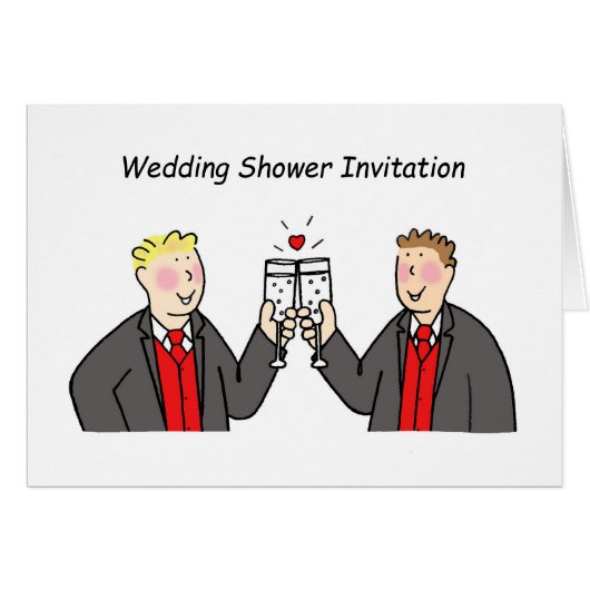 Wedding Shower nodigt twee Grooms uit. (Voorkant Horizontaal)