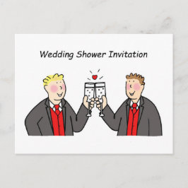Wedding Shower nodigt twee Grooms uit. Uitnodiging Briefkaart