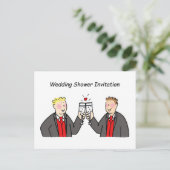 Wedding Shower nodigt twee Grooms uit. Uitnodiging Briefkaart (Staand voorkant)