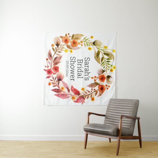 Wedding shower personalized tapestry wandkleed (In Situ (horizontaal))