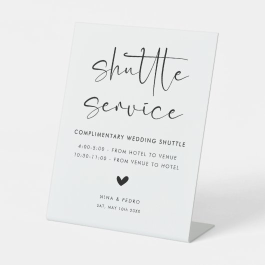 Wedding Shuttle Service Reclamebord Met Voetstuk (Voorkant)