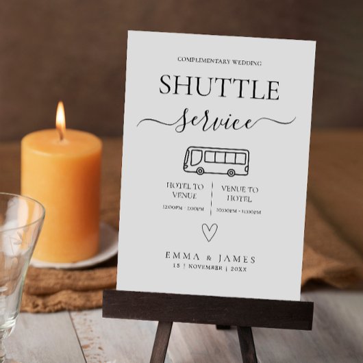 Wedding Shuttle Service Sign DIY Wedding Bus tijde Kaart