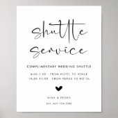 Wedding Shuttle Service Sign Poster (Voorkant)