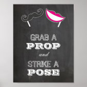 Wedding sign - Grab a prop and strike a pose Poster (Voorkant)