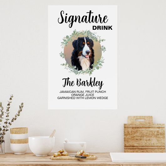 Wedding Signature Drink Dog Photo Poster (Keuken)