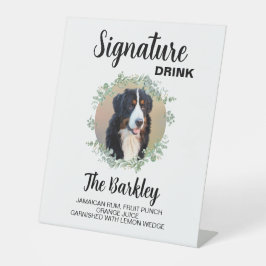 Wedding Signature Drink Dog Photo Reclamebord Met Voetstuk