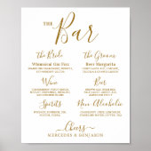 Wedding Signature Drink Personalized Gold Bar Poster (Voorkant)