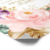 Wedding Signature Drink Tropische Floral Greenery Poster (Hoek)