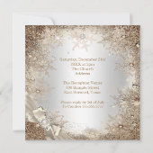 Wedding Silver Beige Cream Pearl Bow Snowflake 2 Kaart (Achterkant)