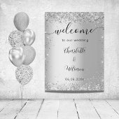 Wedding Silver glitter-naamgevingsscript welkomstw Poster