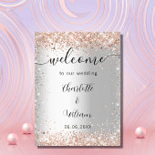 Wedding Silver roos Gold names script welkomstwoor Poster