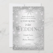 Wedding Silver Winter Wonderland Royal Crown Kaart (Voorkant)
