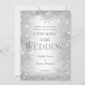 Wedding Silver Winter Wonderland Royal Crown Kaart (Voorkant)
