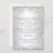 Wedding Silver Winter Wonderland Royal Crown Kaart (Achterkant)