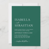 Wedding Simple Dark Green Kaart (Voorkant)