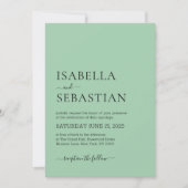 Wedding Simple Dark Sea Green Kaart (Voorkant)