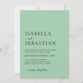 Wedding Simple Dark Sea Green Kaart