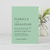 Wedding Simple Dark Sea Green Kaart (Staand voorkant)