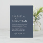 Wedding Simple Dark Slate Blue Kaart (Staand voorkant)