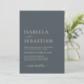 Wedding Simple Dark Slate Gray Kaart (Staand voorkant)