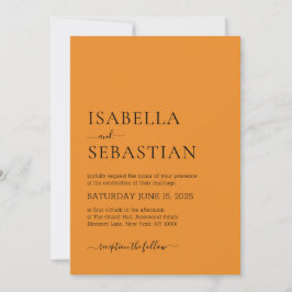 Wedding Simple Modern Dark Orange Kaart