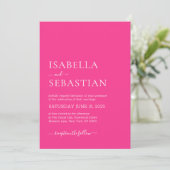 Wedding Simple Modern Deep Pink Kaart (Staand voorkant)