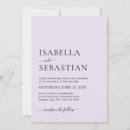 Wedding Simple Modern Lavender Kaart