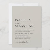 Wedding Simple Modern Light Gray Kaart (Voorkant)
