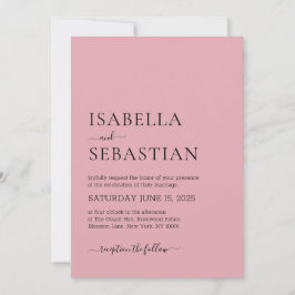 Wedding Simple Pastel Pink Kaart