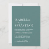 Wedding Simple Slate Green Kaart (Voorkant)