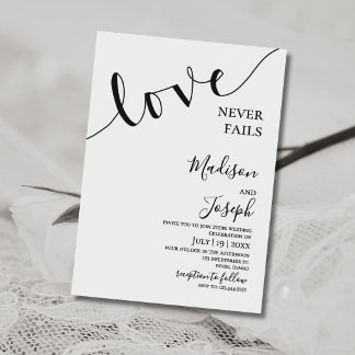 Wedding, Simple Typography, Christian, Invitation Kaart
