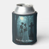 Wedding Skeleton Couple Vintage Image in Black Blikjeskoeler (Blikje Voorkant)