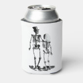 Wedding Skeleton Couple Vintage Image in Black Blikjeskoeler (Blikje Achterkant)