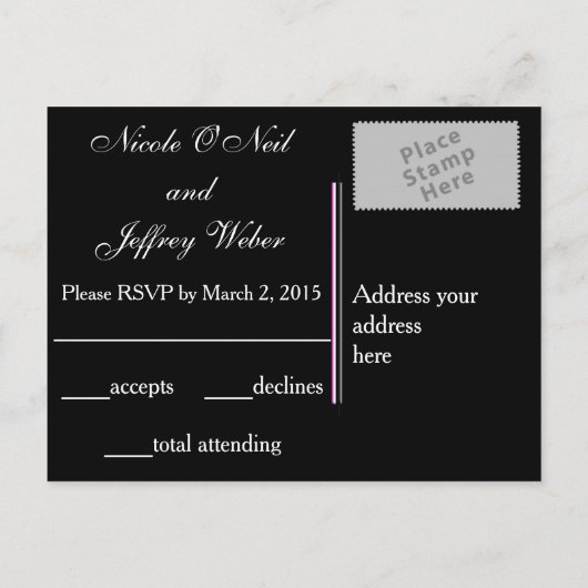 Wedding Skeleton Skulls RSVP Uitnodiging Briefkaart (Achterkant)