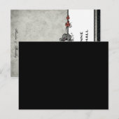 Wedding Skeletons Grijs ADD NAAM Folding Place Car Briefkaart (Voorkant / Achterkant)