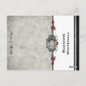 Wedding Skeletons Grijs ADD NAAM Folding Place Car Briefkaart (Achterkant)