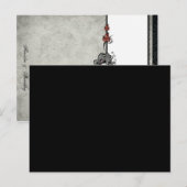 Wedding Skeletons Grijs BLANK Vouwen Plaats Kaarte Briefkaart (Voorkant / Achterkant)