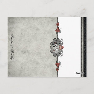 Wedding Skeletons Grijs BLANK Vouwen Plaats Kaarte Briefkaart