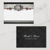 Wedding Skeletons Zwart & Grijs BLANK Place Cards Plaatskaartje (Voorkant / Achterkant)