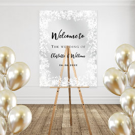 Wedding snowflakes winter welcome clear sign acryl bord