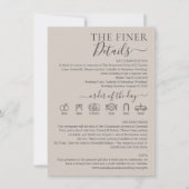 Wedding Soft Beige Finer Details Kaart (Voorkant)