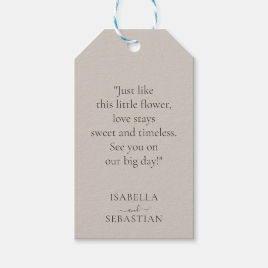 Wedding Soft Beige Lavender Touch Cadeaulabel (Voorkant)