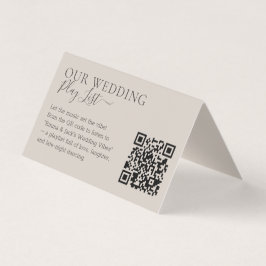 Wedding Soft Beige QR Code Playlist Kaart